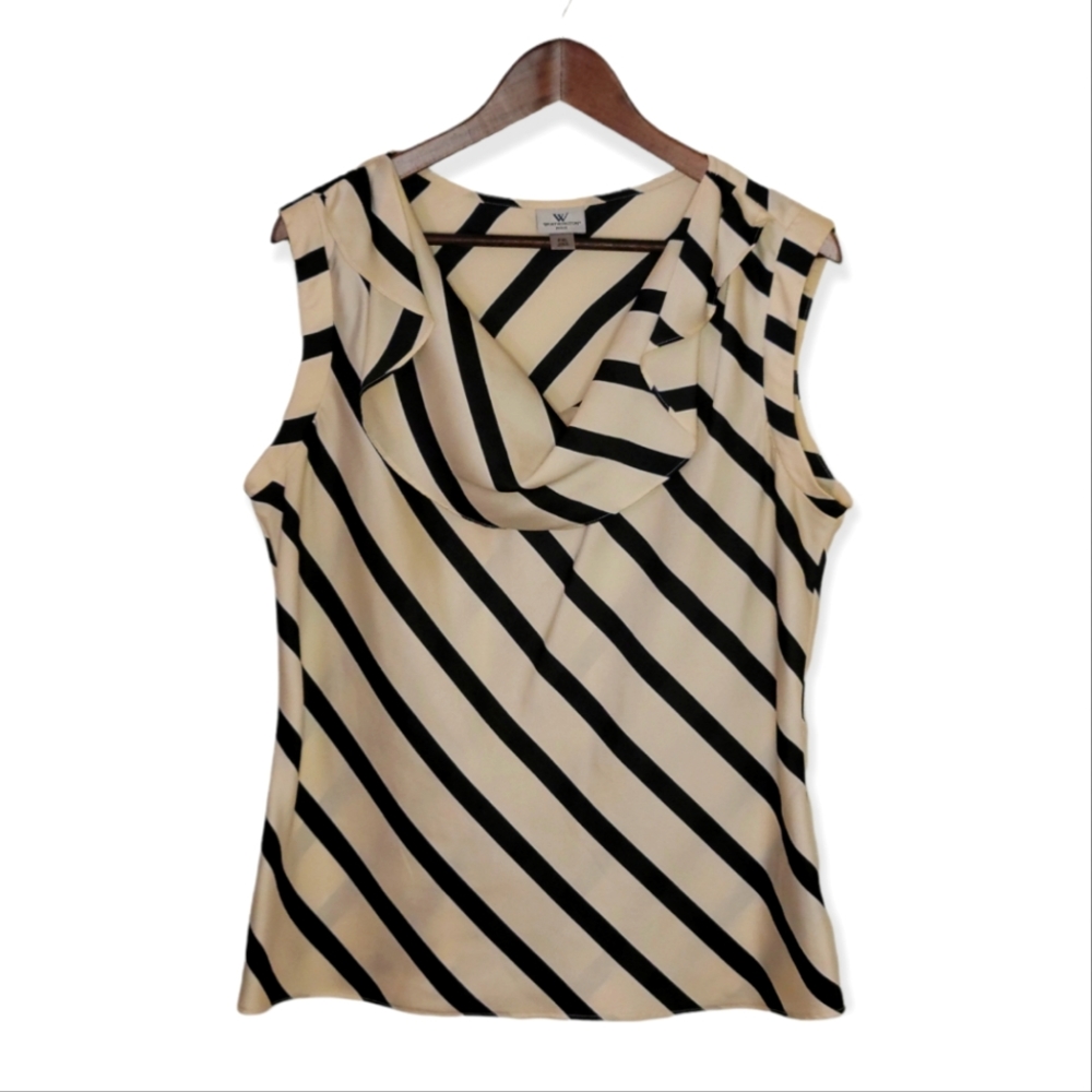 Tan & Black Sleeveless Top